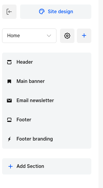 Select Page and Add Section